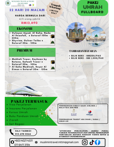 Umrah 22H20M Fullboard