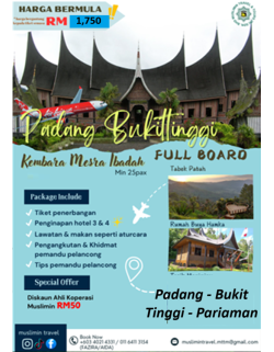 Padang Bukit Tinggi Pariaman 4H3M